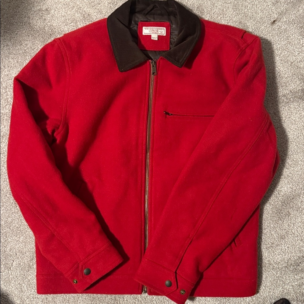 J Crew Wallace & Barnes Red Wool Barn Coat